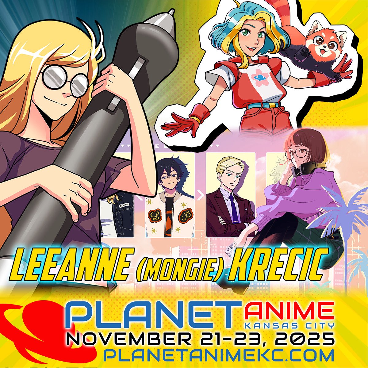 🌟Leeanne “Mongie” Krecic will be at Planet Anime Kansas City!

🎟️Get your tickets at PlanetAnimeKC.com!

🪐Planet Anime Kansas City celebrates anime fandom with a weekend of celebrities, artists, cosplay, panels and more! Join us on November 21-23, 2025.