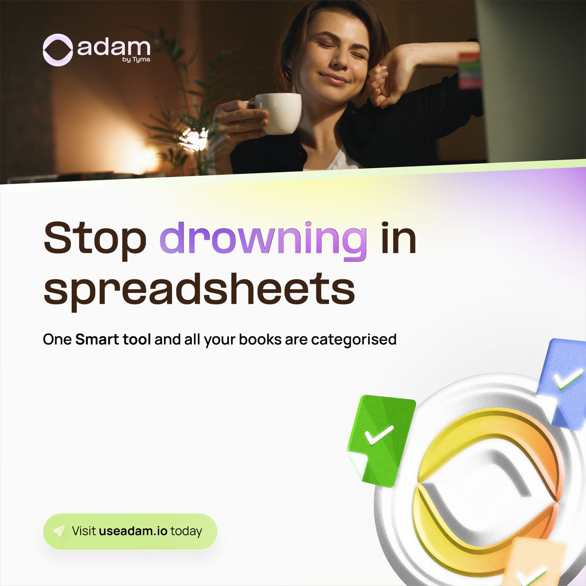 Adam by Tyms (@useadam_io) on Twitter photo Imagine never worrying about your books again?
Adam automates reports, syncs your bank, and cleans your books, so you don’t have to. 
#bookkeeping #banksync #accounting #aiaccounting #adambytyms Imagine never worrying about your books again?
Adam automates reports, syncs your bank, and cleans your books, so you don’t have to. 
#bookkeeping #banksync #accounting #aiaccounting #adambytyms