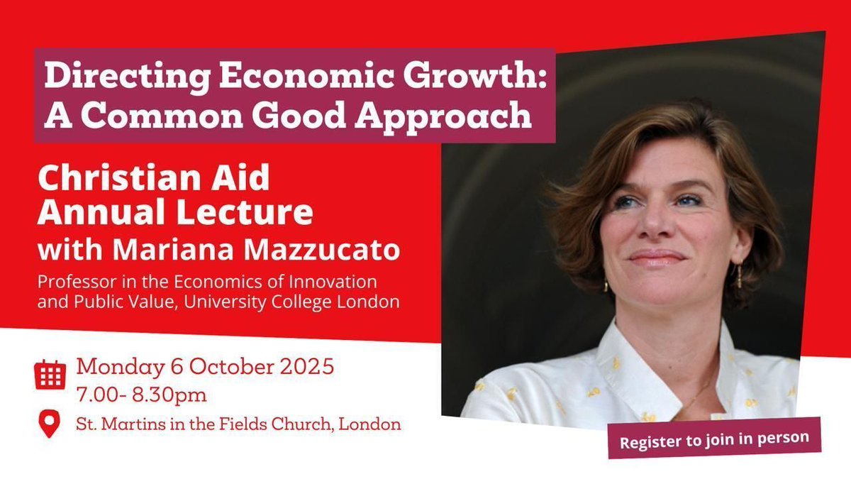 Mariana Mazzucato (@mazzucatom) on Twitter photo For too long we have been talking about the climate, health and biodiversity crises. And yet nothing happens.
In my lecture 'Directing Economic Growth: A Common Good Approach’ for <a href="/christian_aid/">Christian Aid</a>’s Annual Lecture next week, I’ll explore how governments can combat these For too long we have been talking about the climate, health and biodiversity crises. And yet nothing happens.
In my lecture 'Directing Economic Growth: A Common Good Approach’ for <a href="/christian_aid/">Christian Aid</a>’s Annual Lecture next week, I’ll explore how governments can combat these