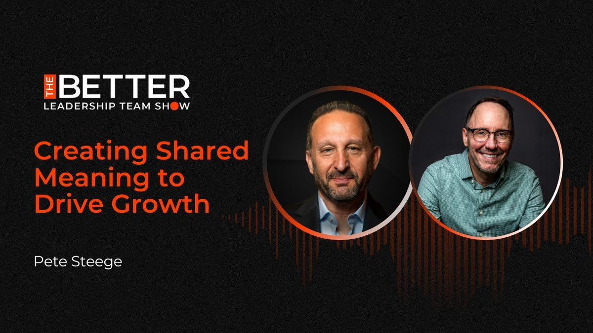 petesteege's tweet photo. Every business aims for growth. The challenge is making it last.

On The Breakthrough Leadership Team Show, I sat down with Mike Goldman to talk about how leaders can create shared meaning—the foundation that drives both culture and results.

Watch here: https://t.co/f7aYxWoFvo https://t.co/Jm00n2dfzS