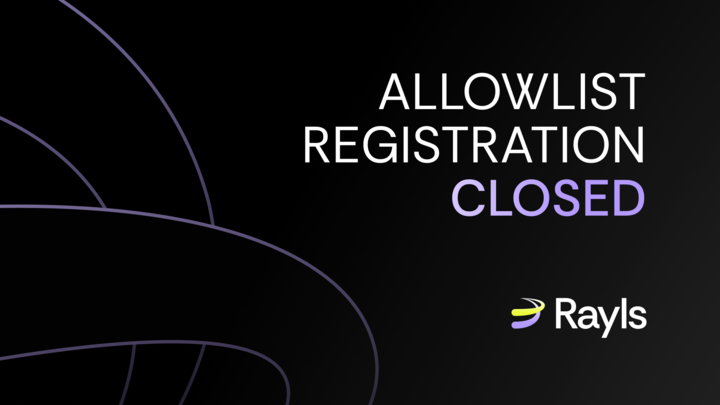 RaylsLabs's tweet image. The Rayls Allowlist registration has closed.

Thank you to the Rayls community for stepping aboard early. Together, we’re building the blockchain for banks and laying the rails for the future of finance.

Keep your notifications on.