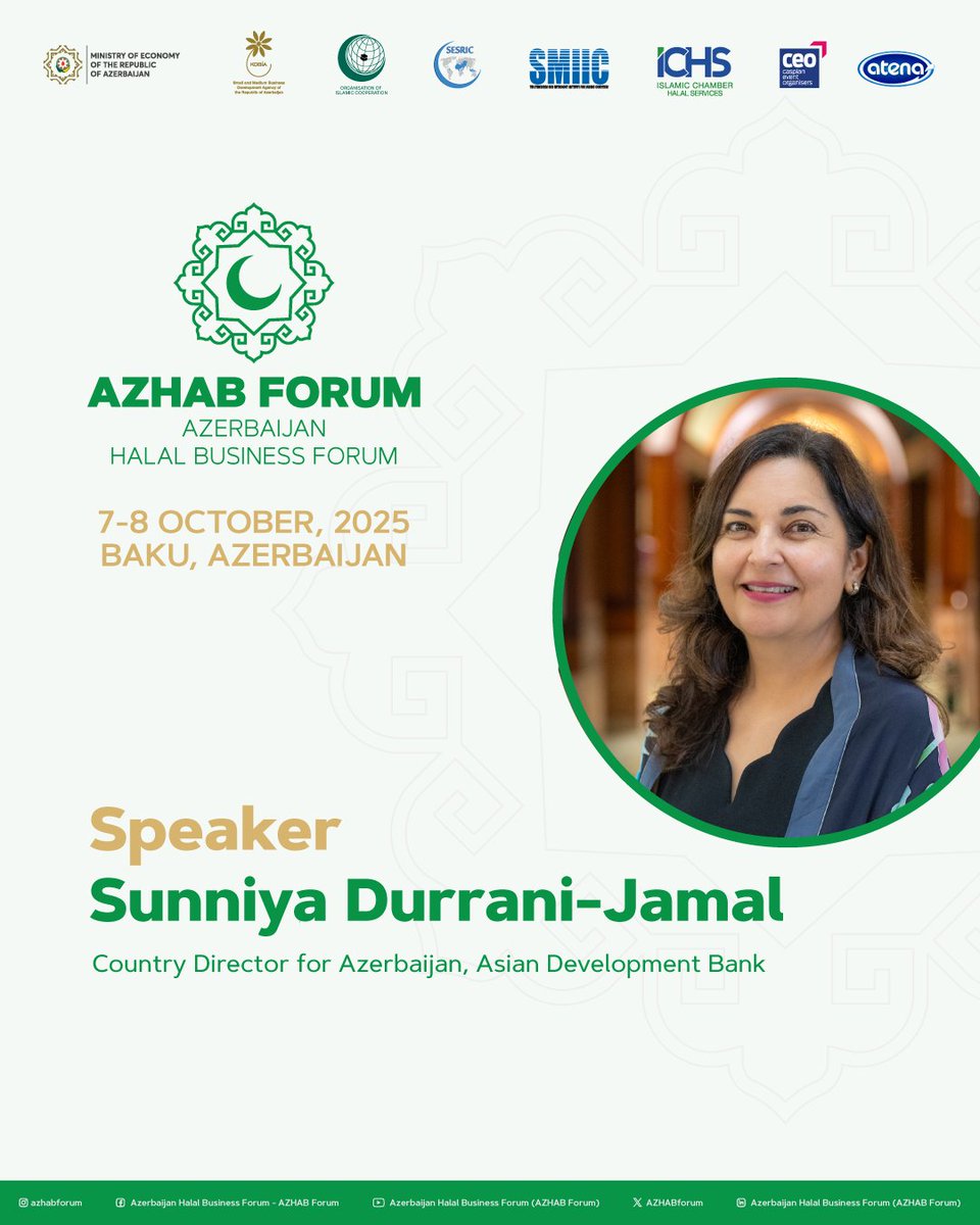 AZHABforum's tweet photo. Welcome our distinguished speaker.
_______________
AZHAB Forumunun spikerini təqdim edirik.
#AZHAB #AZHABForum #AZHAB2025 #AzerbaijanHalalForum #InvestInAzerbaijan https://t.co/FC54vkXTwW