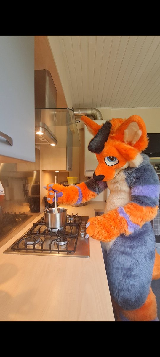 Bonjour, je vous prépare quoi de bon aujourd'hui ? :3
(Me faites pas confiance jsp cuisiner 😂)
#furry #fursuit