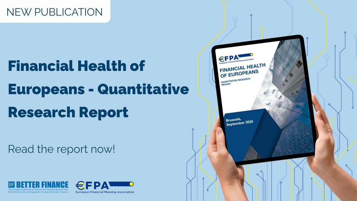 🔎 BETTER FINANCE and EFPA present key insights in the new report on financial health across 12 countries.

Read the report 👉bit.ly/4pQVOCU
