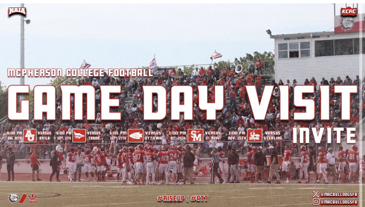 Thank you <a href="/CoachLeppke/">Mitch Leppke</a> and <a href="/MACBulldogsFB/">McPherson Football</a> for the game day invite! Hoping to make it to one of these dates!