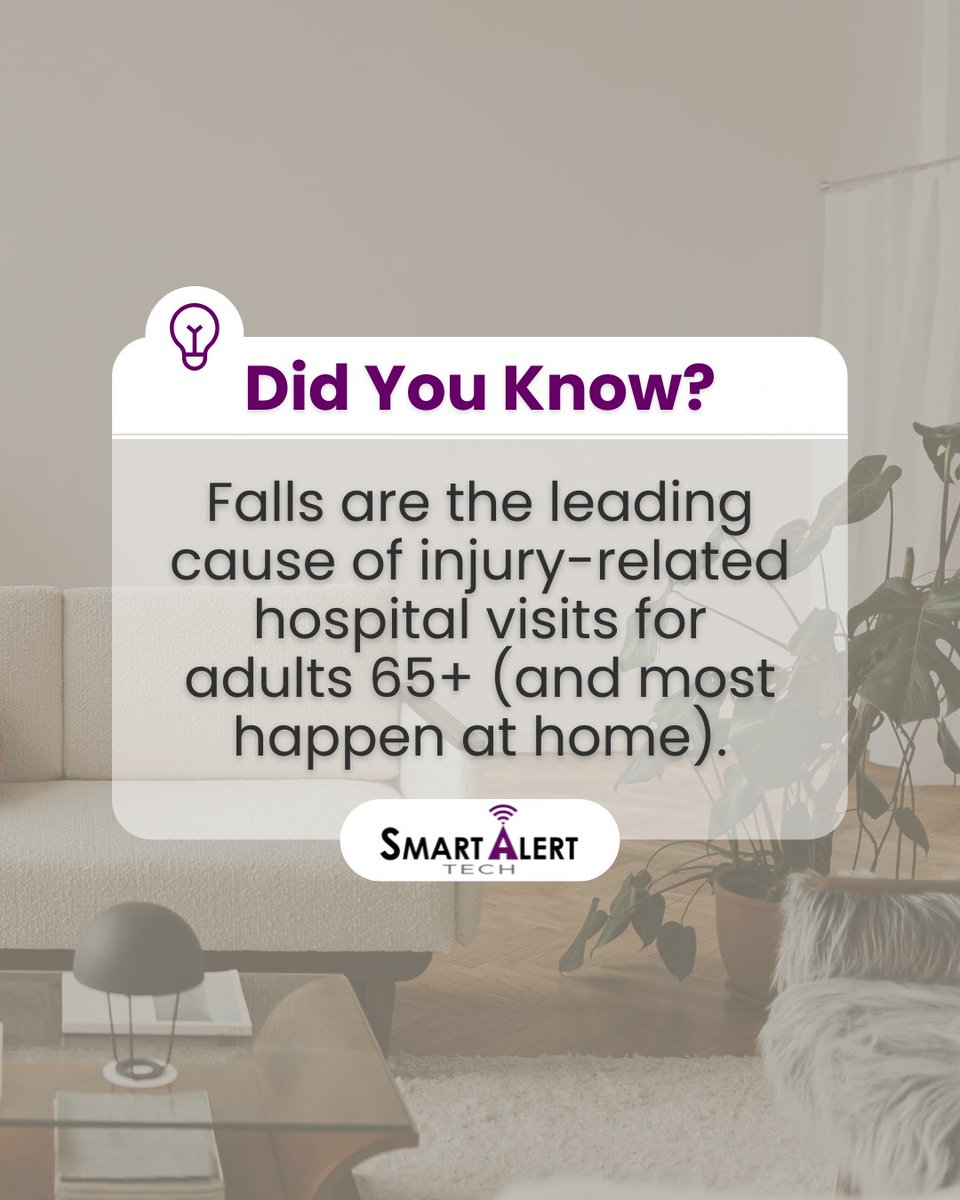 SmartAlertTech's tweet image. Did you know most senior falls happen during routine activities, like getting out of bed or walking to the bathroom? With Smart Alert Tech, you can set custom alerts for high-traffic areas like hallways or bedrooms and get notified if something’s off.💜