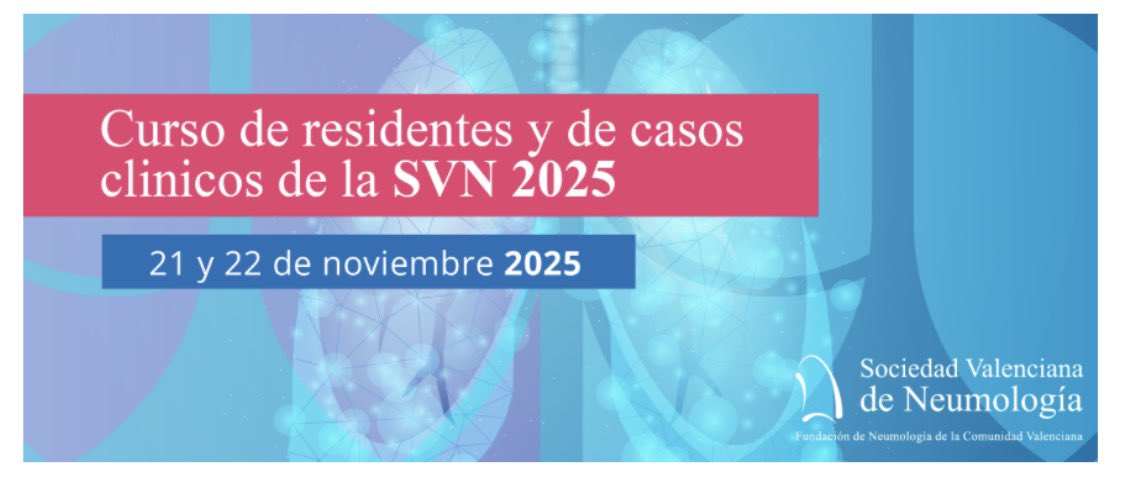 Residentes!! Tenéis hasta el 15 de Octubre para preparar vuestros casos clínicos para el concurso de casos durante el curso de Residentes y de Casos Clínicos de la SVN 2025 ‼️ svneumo.org/cursos/curso-d…