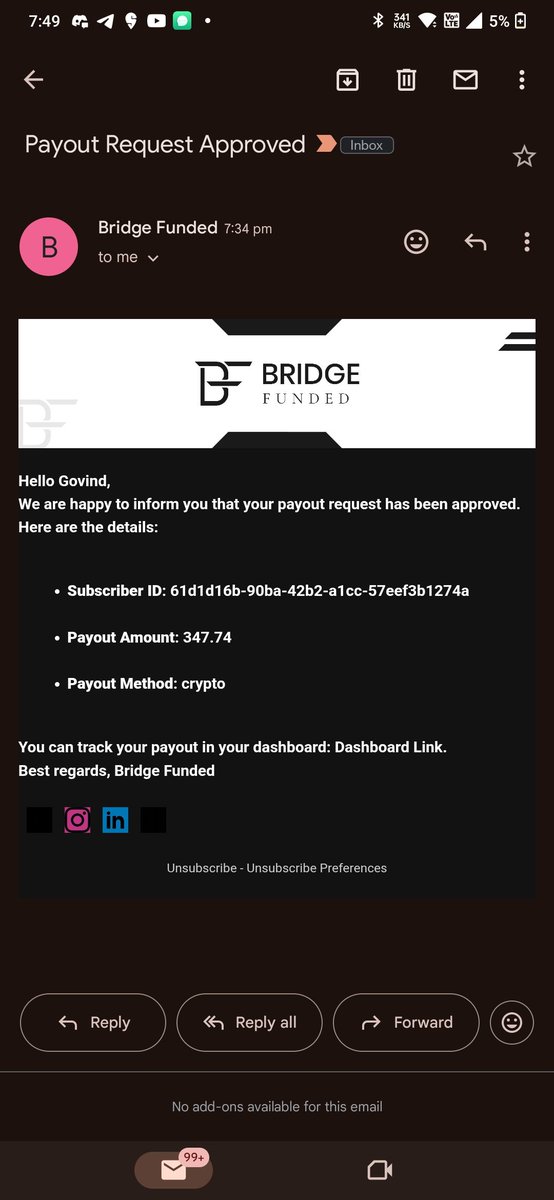 BridgeFunded's tweet photo. 🚨 Another payout just dropped!
We’re literally distributing profits 💸

@RewardPropX  earned $347 without spending a single dollar from the giveaway account.

That’s what we call trading mastery! 🔥

✅ Best trading conditions
✅ No hidden rules (almost no rules at all)
✅ Lightning-fast payouts
✅ Huge discount live now

Just one question: What are you waiting for? 🚀

USE CODE: MEGA50 (4 Days Remaining)

https://t.co/Elk70topsF

#BridgeToWealth