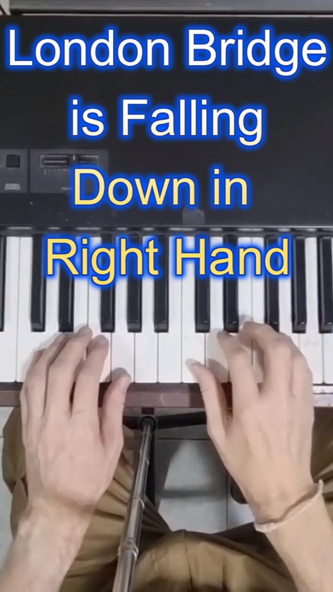 hanha070707's tweet image. London Bridge is Falling Dow in Right Hand with Note Names &amp;amp; Finger Numbers #piano #music #notenames #pianolessons #pianotutorial