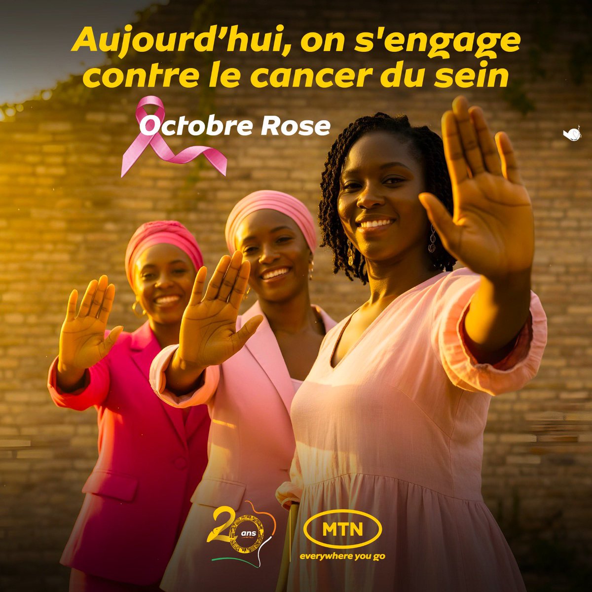 MTNCotedIvoire's tweet image. 🎀 Octobre Rose 🎀
Aujourd’hui, on dit STOP au cancer du sein.
Un geste simple peut sauver une vie : le dépistage.

#OctobreRose #MTNCIV #EverywhereYouGo
