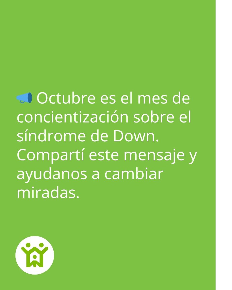 🗓Octubre: Mes de Concientización sobre el Síndrome de Down.

🔸Primero están las personas: con su nombre, su historia, sus gustos, sus derechos y sus sueños.
🔸Las etiquetas reducen. Las palabras importan.

Hablemos con respeto, hablemos con humanidad.