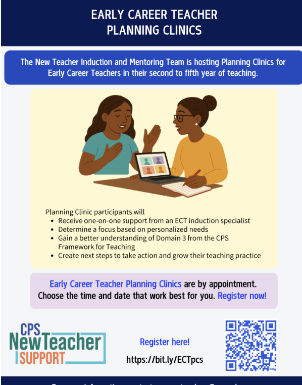 TandL_CPS's tweet image. 🌟 Exciting Professional Learning for CPS Teachers! 🌟
@cpsnewteachers Learn more & register here:
New Teachers: bit.ly/cpsntpl
Early Career Teachers: bit.ly/ECTpcs
#CPSNewTeachers
#ProfessionalLearning
#TeachingandLearning
#NewTeacherInductionandMentoring