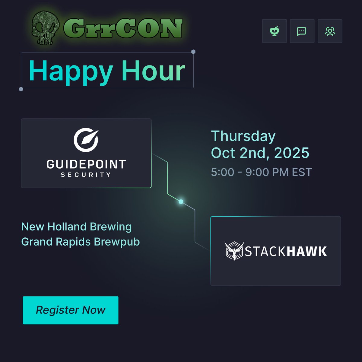 StackHawk's tweet image. StackHawk + @GuidePointSec are hosting a Happy Hour at #GRRCon 2025!
📅 Thursday, Oct 2nd at New Holland Bre
👉 Save your spot: hubs.ly/Q03LJscF0
Come for the drinks, stay for the API security talk. 🦖
#AppSec #APISecurity #DevOps