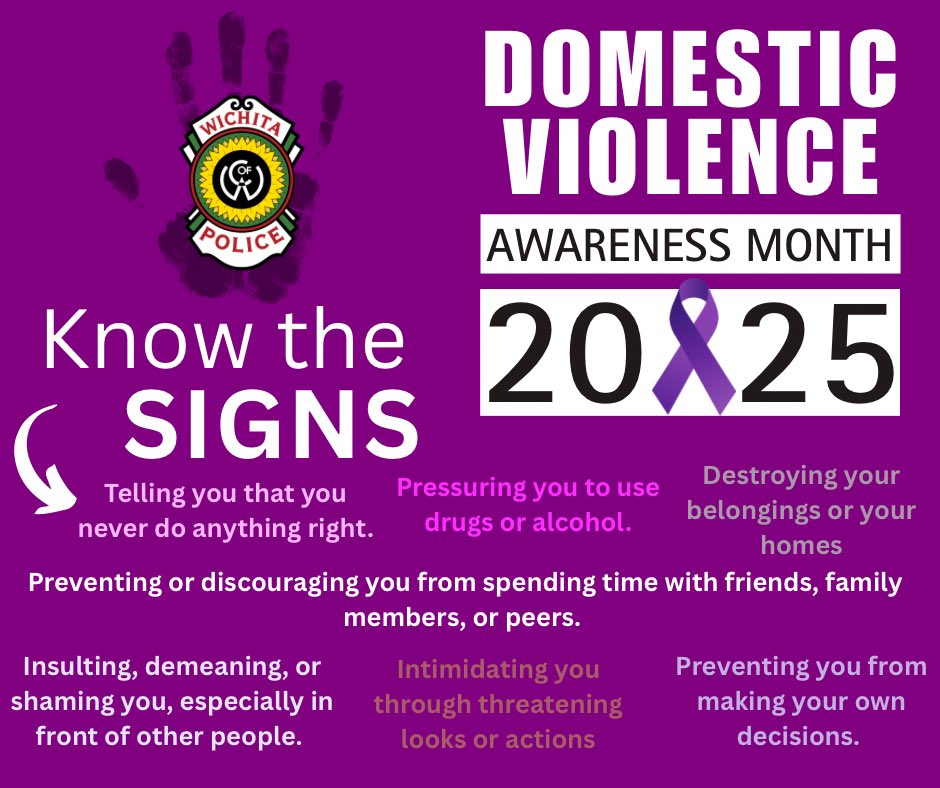 Domestic Violence Awareness Month

Every day, people in our community suffer in silence. Domestic violence impacts families, children, and our community.

You can help.
 • Speak up if you see something.
 • Offer support to survivors.
 • Share resources that can save a life.