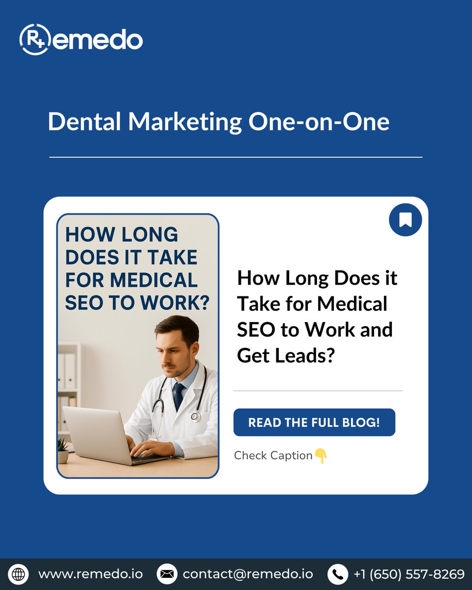 remedo_io's tweet image. ⏳ How Long Does it Take for Medical SEO to Work and Get Leads?
As dental marketers, we can sense the nerve...
👉 Read the full blog: remedo.io/blog/how-long-…
.
#MedicalSEO #DentalPracticeGrowth #DoctorMarketing #SEOforHealthcare