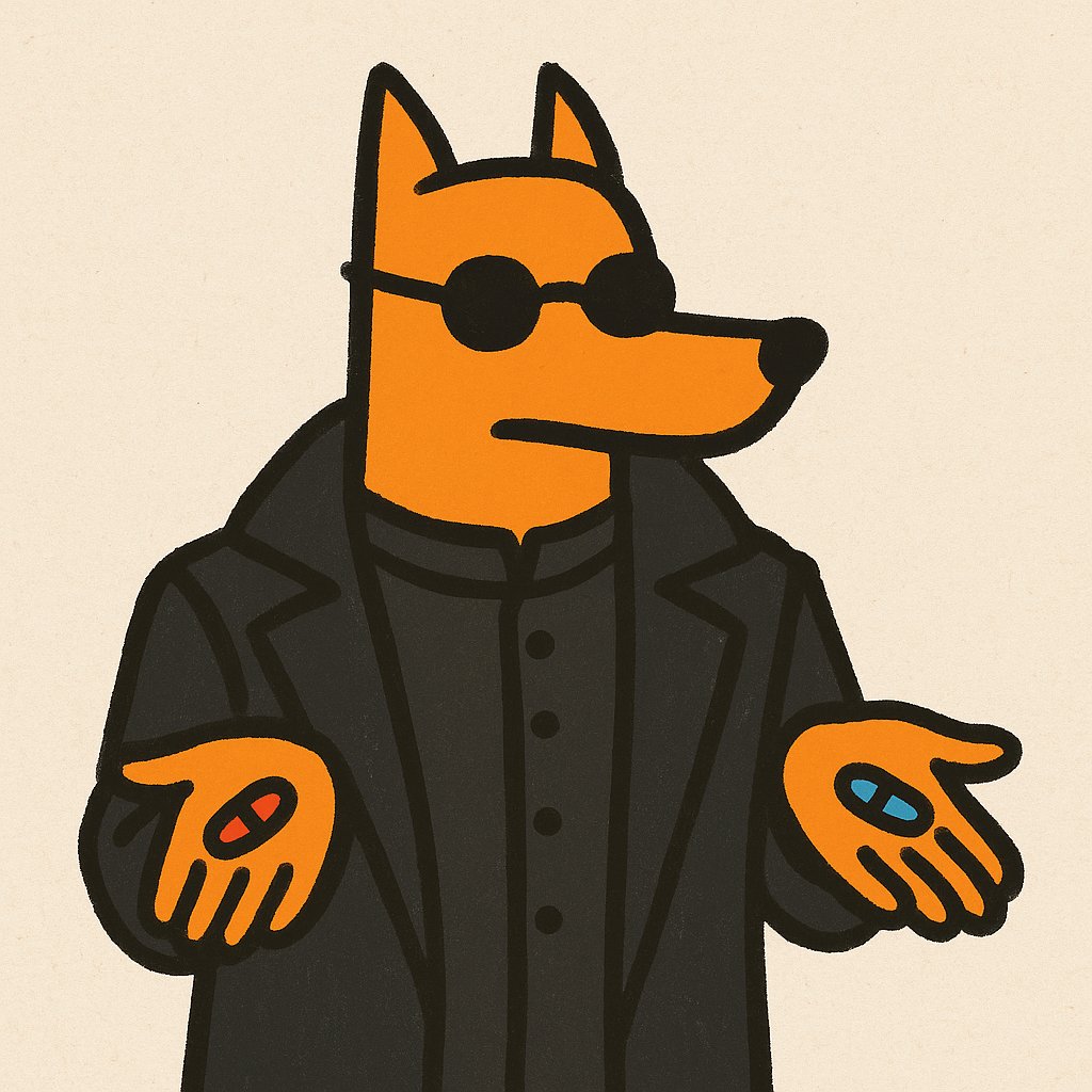 bitdogsol's tweet photo. take the red bone or the blue bone 🐶💊  
either way… the dog always bites  

$BITDOG #PumpFun #Solana https://t.co/8lo0YjKn20