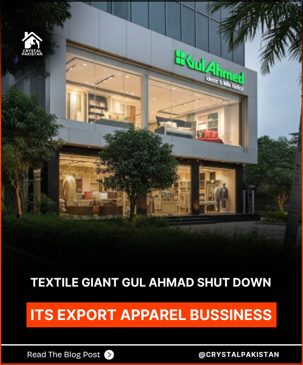 CrystalPak92481's tweet image. Textile Giant Gul Ahmad Shut Down its Export Apparel Bussiness

Gul Ahmed Textile Mills Limited (GATM) has announced the closure of its export apparel unit after continuous losses. The company cited

#GulAhmed #PakistanTextile #PSX #BusinessNews