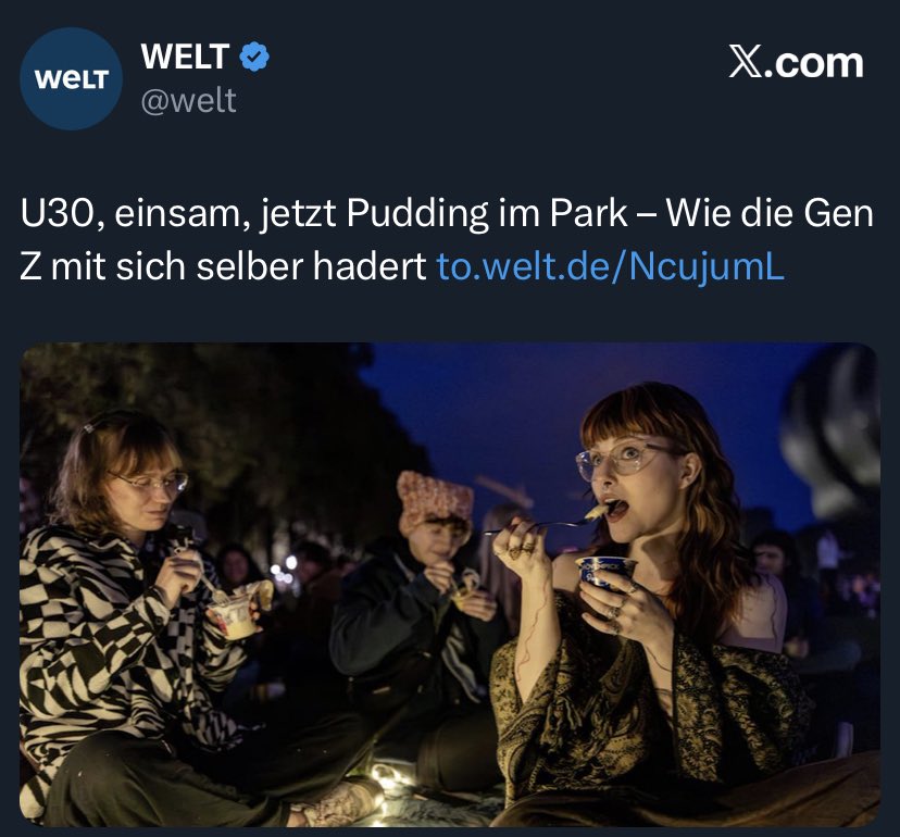 Wer sich in die Öffentlichkeit setzt, und einen Pudding mit einer Gabel isst, kann nicht ganz dicht in der Birne sein.