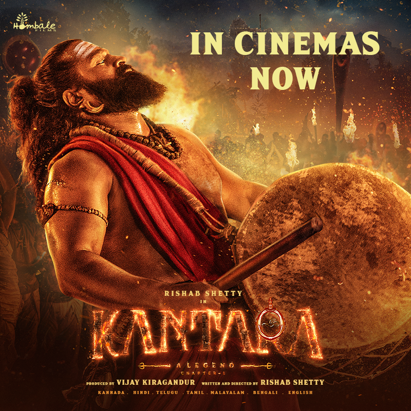hombalefilms's tweet photo. A story beyond time. A response beyond words. 🔥

KantaraChapter1 begins its divine journey, receiving phenomenal love from audiences across the world.

Catch it in theatres near you from TODAY!
