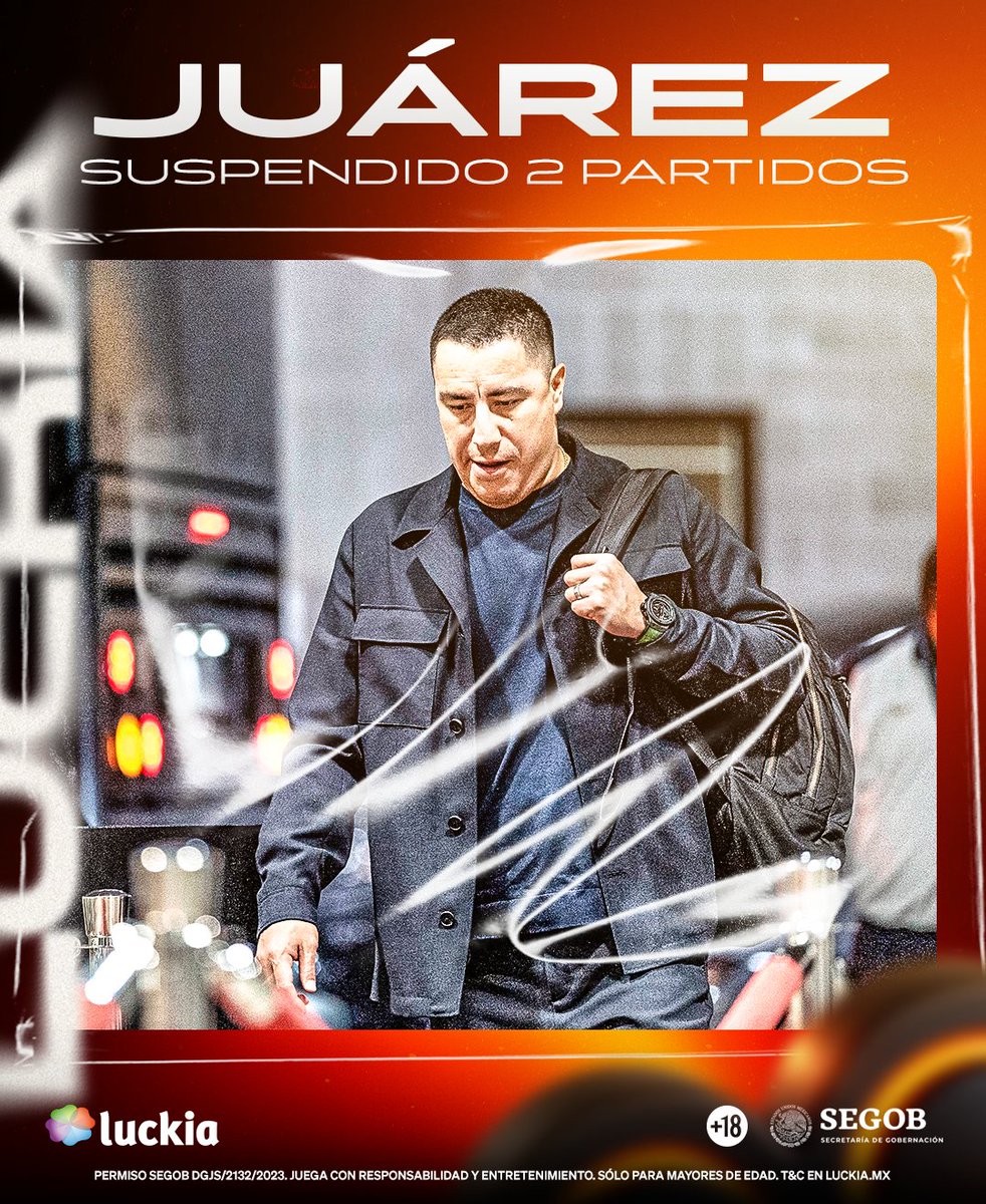 ¡Pumas sin DT!❌

🐾Efraín Juárez fue expulsado en el juego en contra del América y la comisión disciplinaria lo sancionó con dos partidos de suspensión.

El estratega Universitario se perderá los juegos frente a Chivas y Rayados.🫠

¿Pesará su ausencia?🤔

#Pumas #Luckia