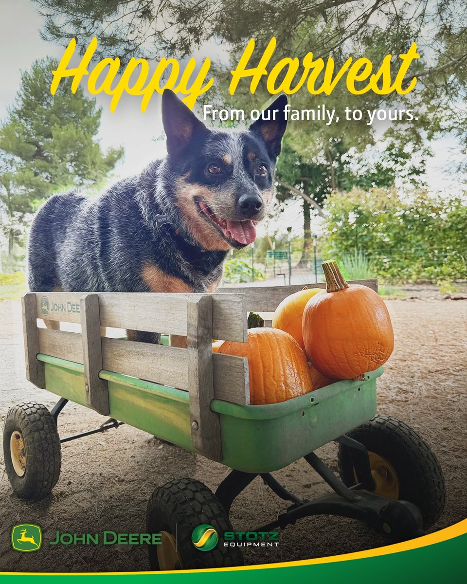 Hello, October! 🍁
Harvest season is here, and we’re grateful for the hardworking farmers, ranchers, and families who make it all possible. From our family to yours—Happy Harvest! 🌾🎃🐾

#StotzEquipment #HappyHarvest #JohnDeere #FarmLife #HarvestSeason
