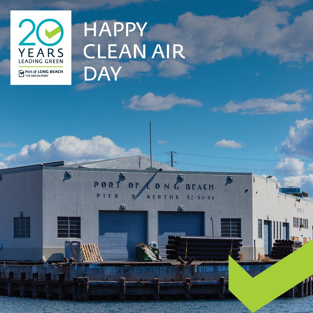 portoflongbeach's tweet photo. Happy California Clean Air Day! 🌍 #POLB has pursued clean air goals for over 20 years. Today, we celebrate our progress and reaffirm our commitment! #CACleanAirDay #CleanAirDay https://t.co/G4m6AgfR6P