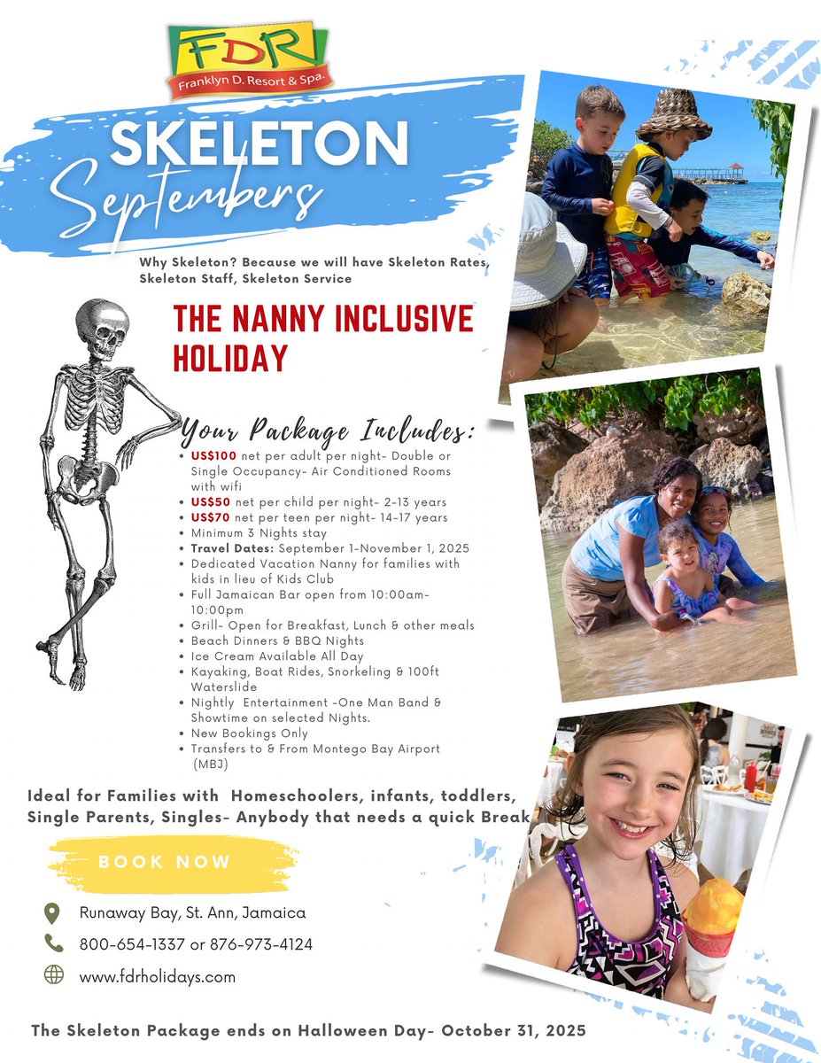 It’s Time to Book That Vacation! Now Applicable through  Heroes Weekend 
US$100 per person. See you soon…
Call Now: 876-973-4124 or 876-973-4591