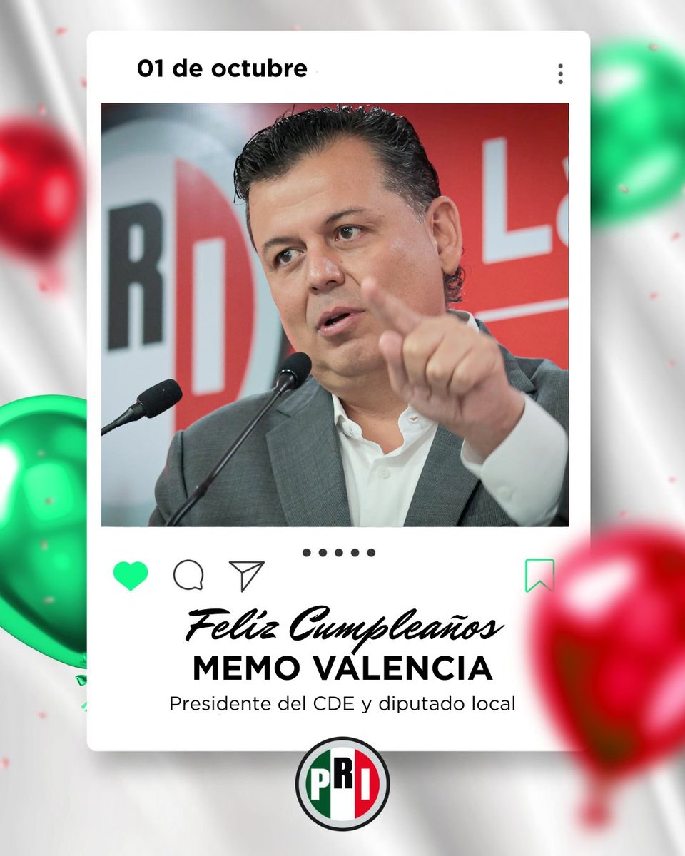 🎊 Felicitamos a nuestro presidente del Comité Directivo Estatal y diputado local, <a href="/MemoValenciaR/">Guillermo Valencia</a>, en ocasión de su cumpleaños. 🎂🥳

Deseamos que pase un día muy especial en compañía de sus seres queridos.

¡Feliz vuelta al sol! 🎈🎁