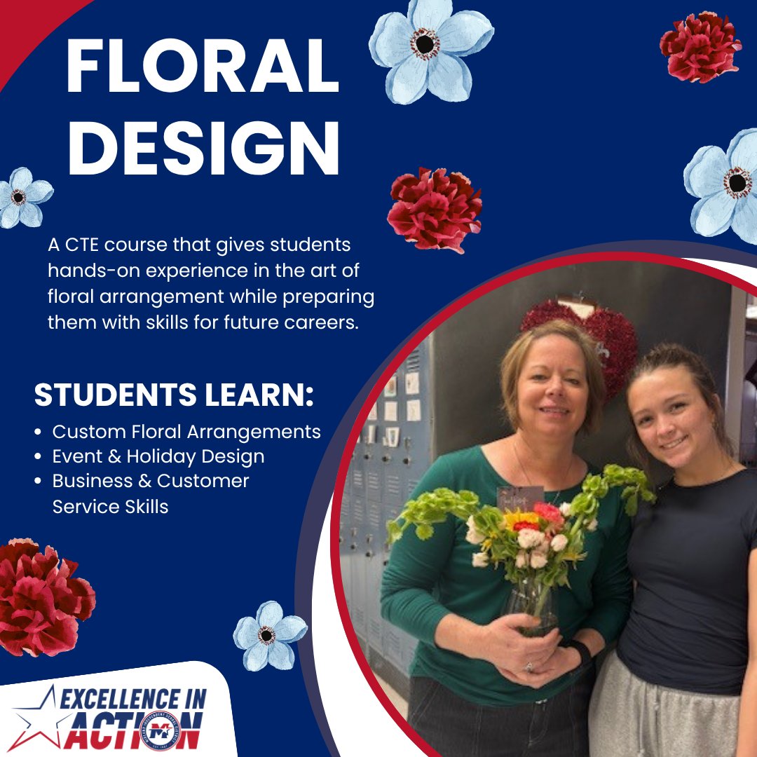 Midland_ISD's tweet photo. 🌸 CTE Spotlight: Floral Design 🌸

Available at both Midland High and Legacy High, this course helps students build creativity, design skills, and business experience — all while preparing them to be college, career, or military ready. #ExcellenceInAction #MISDCTE https://t.co/1NjtOiVVlO