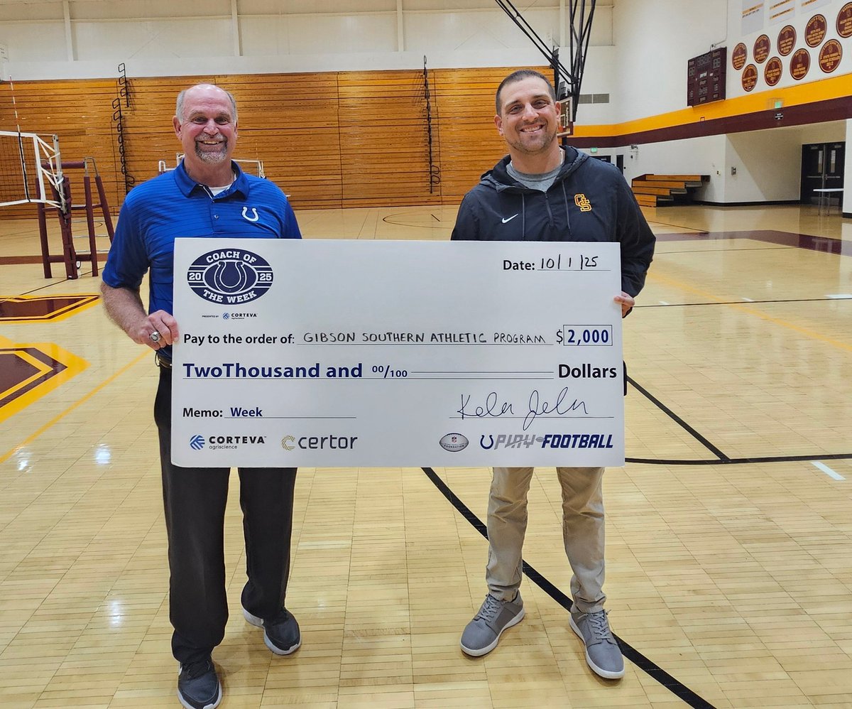 GSTitans1's tweet image. Congratulations to @GSHSFootball Coach Nick Hart on being named the @Colts Week 6 coach of the week! #titanpride 

colts.com/news/gibson-so…