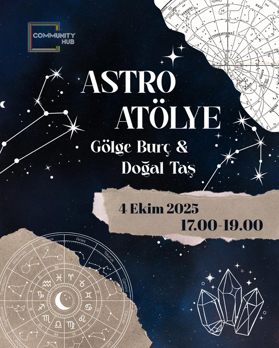 Community Hub &amp; <a href="/konumuolmayan/">hekate®️</a> iş birliğinde düzenlenen Astro Atölye: Gölge Burç &amp; Doğal Taş 4 Ekim Cumartesi günü Community Hub Alt Kat'ta!
Biletler: bubilet.com.tr/istanbul/etkin…
#burclar #gölgeburç #doğaltaş