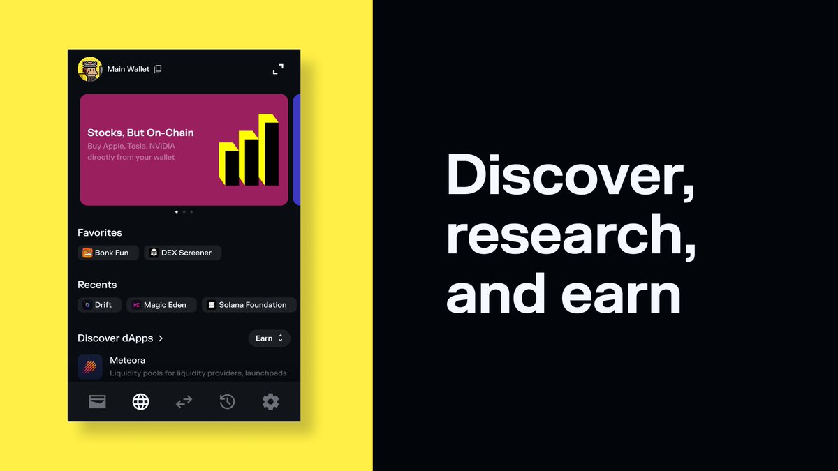 solflare's tweet image. With Explore, you can:
• Easily discover trending dApps in the Solana ecosystem.
• Stay updated with Solana news (powered by @SolanaFloor).
• Easier access to the latest opportunities from Solflare and our partners.