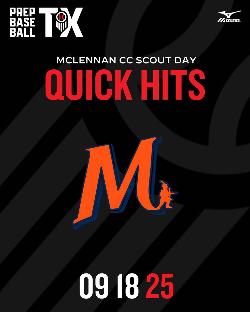 𝐌𝐜𝐋𝐞𝐧𝐧𝐚𝐧 𝐂𝐂 𝐒𝐜𝐨𝐮𝐭 𝐃𝐚𝐲: 𝐐𝐮𝐢𝐜𝐤 𝐇𝐢𝐭𝐬 📝

Scouting Takeaways on some of the standouts from the <a href="/mccbaseball1/">McLennan Baseball</a> Scout Day.

1️⃣5️⃣ names mentioned, within.👇

🔗: loom.ly/8SgUQ8c | <a href="/PB_JUCO/">Prep Baseball JUCO</a>