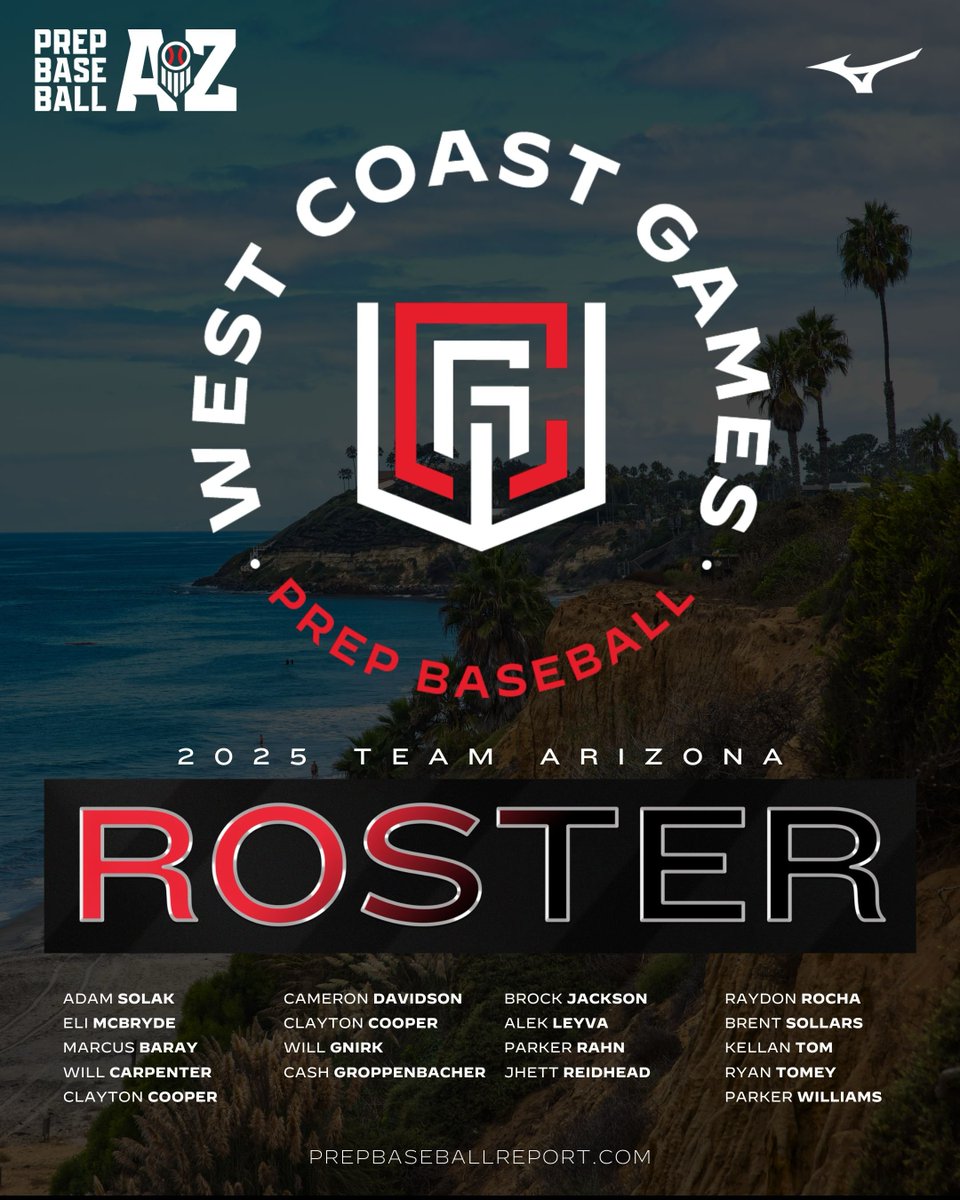 #𝗣𝗕𝗪𝗖𝗚𝟮𝟱 𝗥𝗼𝘀𝘁𝗲𝗿: 𝗧𝗲𝗮𝗺 𝗔𝗿𝗶𝘇𝗼𝗻𝗮

Team Arizona's roster for the annual West Coast Games at Loyola Marymount University! #beseen

🔗: loom.ly/o6Myxr4 // <a href="/TweetTonyT/">Antonio Torres</a>