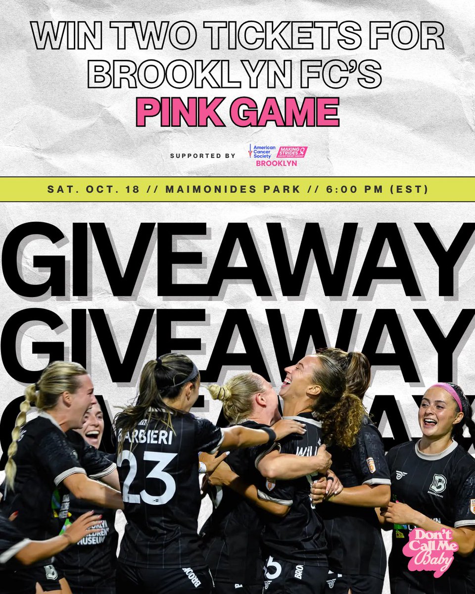 We’re doing a giveaway on Instagram! Enter now for your chance to win a pair of tickets to Brooklyn FC’s Pink Match on October 18th 🩷

instagram.com/p/DPROzY1Dhps/