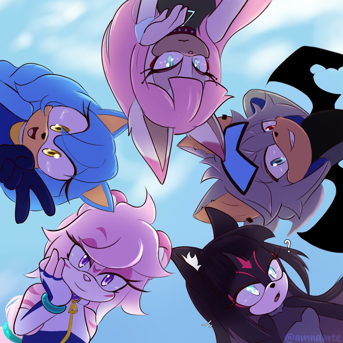 Omg gather for the pic!!  XD 
They're all so beautiful omggg

Sketch comm for <a href="/DuskSacred/">รק๏๏קא๔คฬภ</a>  💜💜
#sonicoc