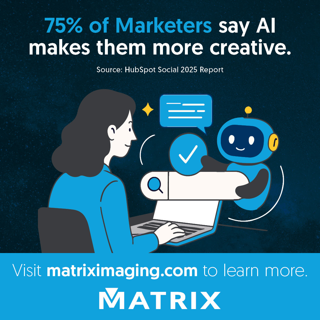 Matrix_1maging's tweet image. AI doesn’t replace creativity.
It supercharges it.
75% of marketers agree—and Matrix helps turn that spark into strategy.
Let’s build something better.
#MatrixInsights #AIandCreativity #MatrixImagingSolutions #SmartMarketing