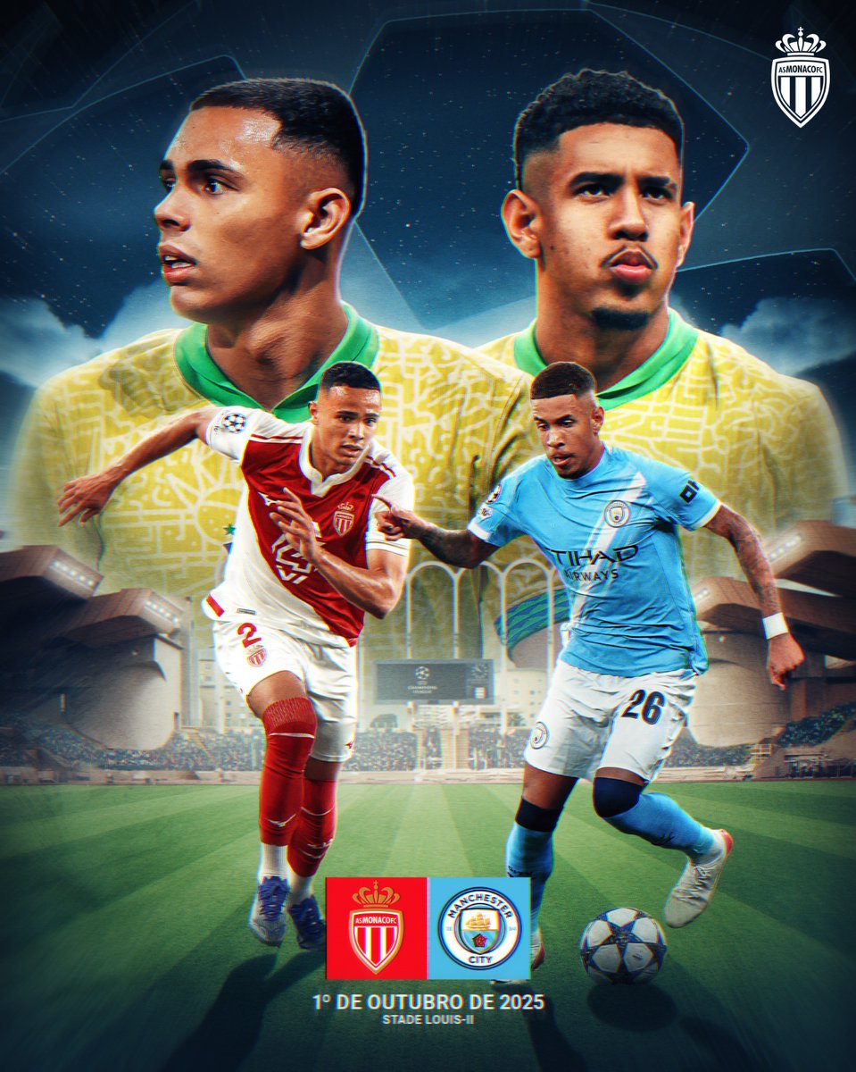 Um duelo GIGANTE, com um toque brasileiro 🇧🇷

Monaco 🆚 Manchester City: tá chegando a hora 🔥

#ASMMCI #UCL