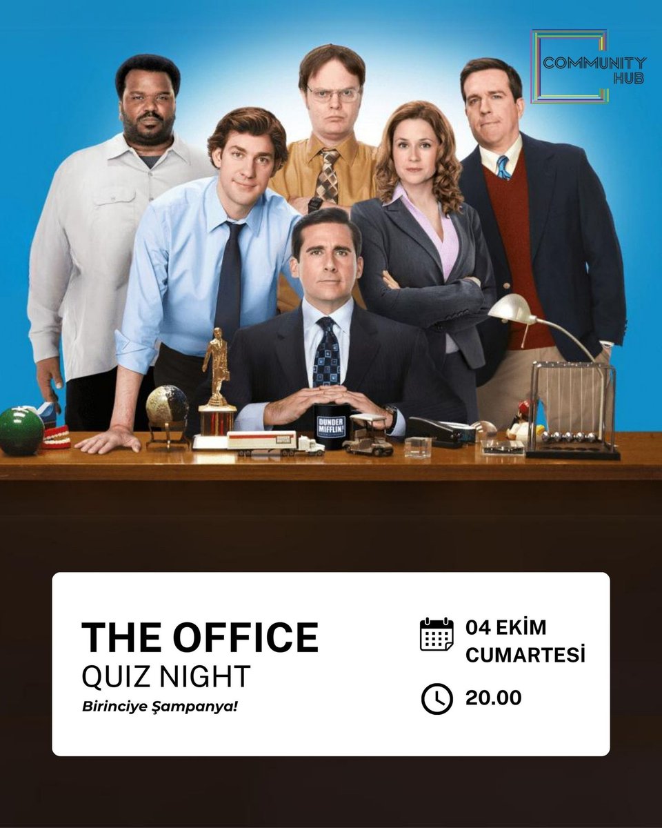 Michael hangi ofis çalışanına arabayla çarpmıştı?

The Office Quiz Night 4 Ekim Cumartesi günü Community Hub Alt Kat'ta!
Biletler: bubilet.com.tr/istanbul/etkin…
#TheOffice