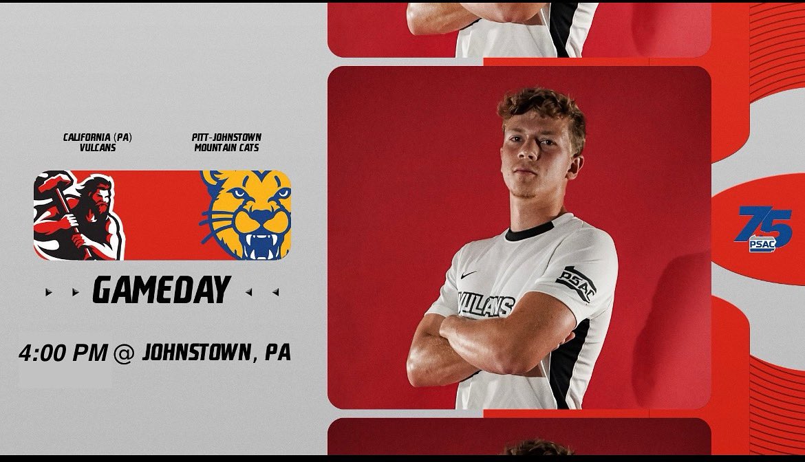 MSOC: The Vulcans begin PSAC West play when they travel to face Pitt-Johnstown on Wednesday afternoon!

🗓️ Oct. 1 (Wed)
⌚️ 4PM
🆚 Pitt-Johnstown
📍 Johnstown, PA
📈 tinyurl.com/mw6bu9xz
📺 tinyurl.com/3urvrvan