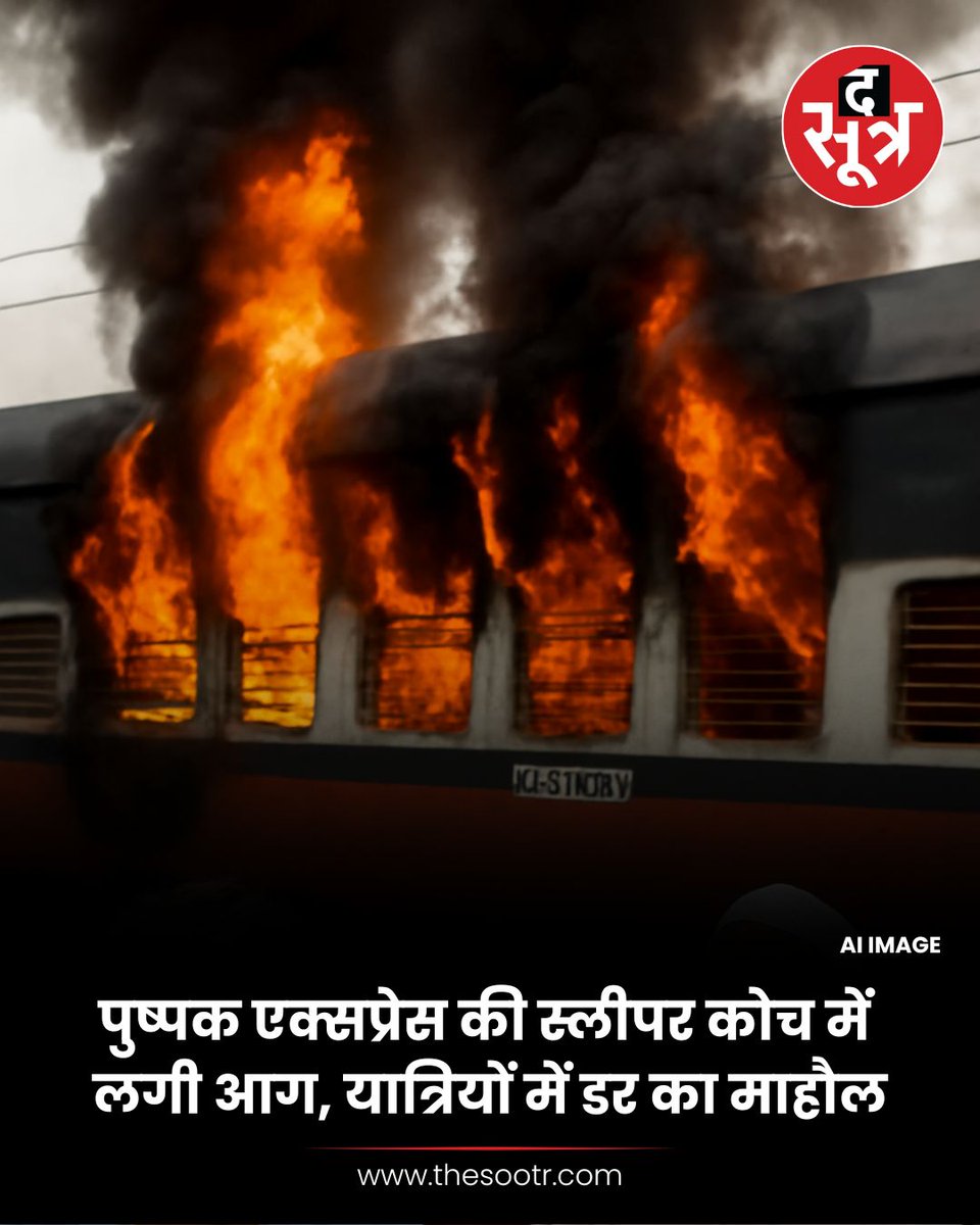 TheSootr's tweet image. लखनऊ से मुंबई जाने वाली पुष्पक एक्सप्रेस की स्लीपर कोच में भुसावल से जलगांव के बीच भादली स्टेशन के पास आग लग गई, इसके बाद वहां अफरा-तफरी मच गई। 

 #Lucnkow #IndianRailways #PushpakTrain
