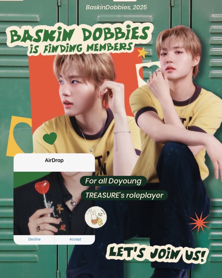 Hello, everyone! We, Baskin Dobbies, are in the mission to find Kim Doyoung RPes to join our upcoming birthday party. Also, we are looking for OA/SQ to be our friend too. If you are the one or know one of them please tag them in reply section. Thank you and see you!