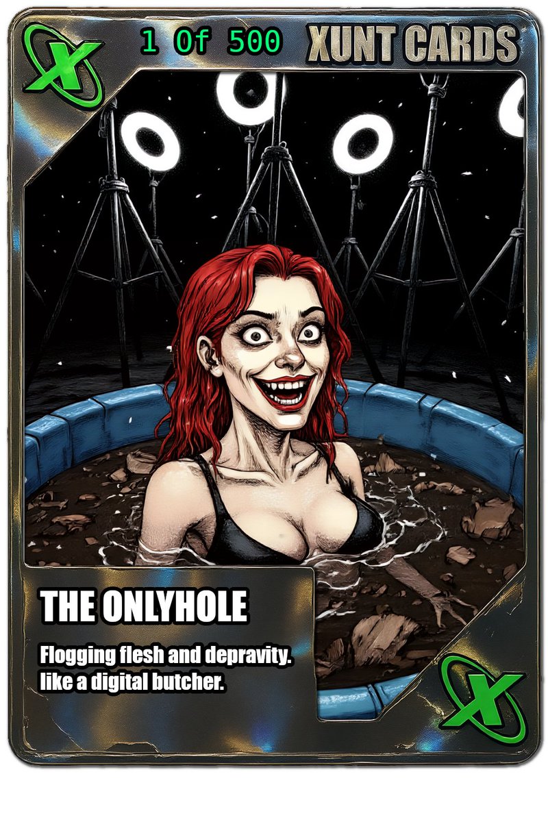 SuspiciousSpam's tweet photo. AI SLOP XUNT CARDS *concept* https://t.co/khi8EbdYnN
