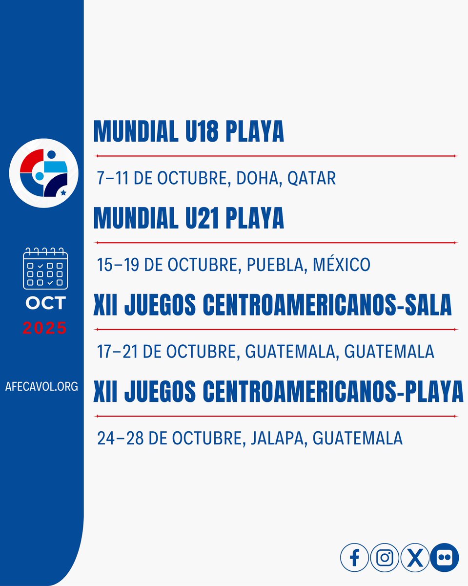 🏐 OCTUBRE 

#afecavol #voleibolcentroamerica #voleibolcentroamericano #voleibol #voleiboldeplaya