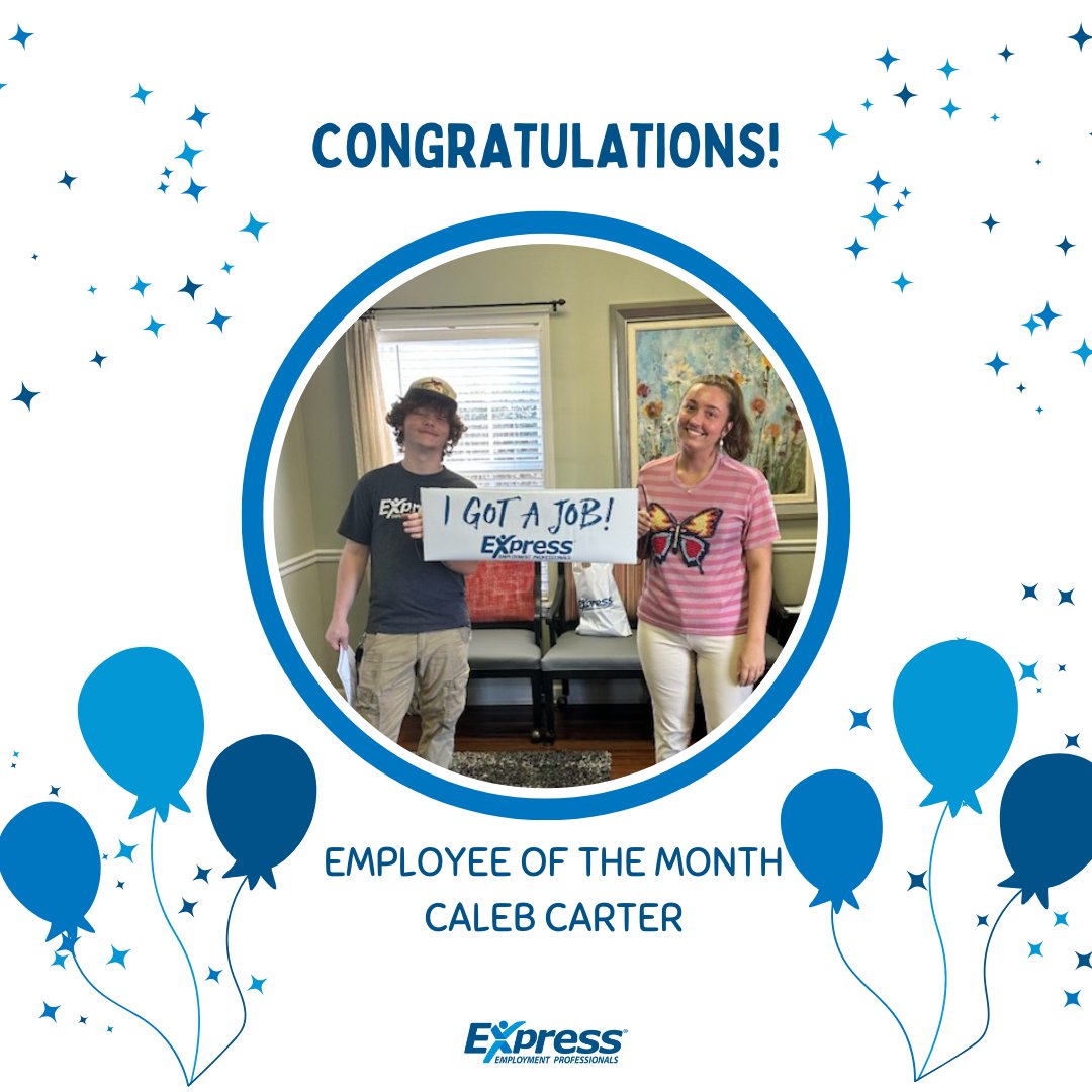 Congratulations to our October Employee of the Month, Caleb! We greatly appreciate Caleb's work ethic, communication skills, and overall great attitude! Keep being a rockstar! #employeeofthemonth #expresspros #congratulations