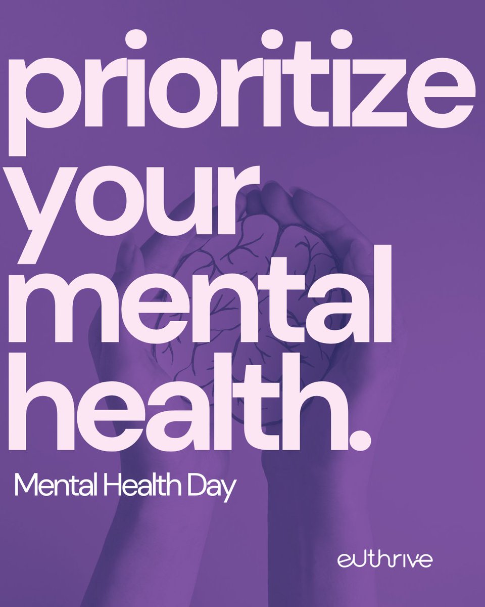 Mental health is not optional.
It's essential.
#WorldMentalHealthDay #MentalHealthMatters #Euthrive