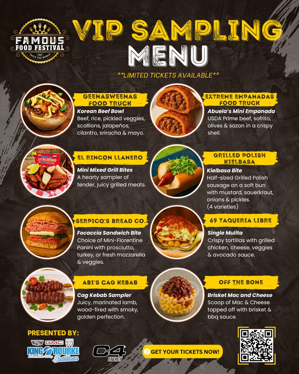 FamousFoodFest's tweet image. VIP with Food Sampling UPDATE! 😍

Get ready for a whole new lineup of mouthwatering dishes you won’t want to miss 🤩🍴

🔥 LIMITED VIP TICKETS only!

#famousfoodfestival #VIPExperience #viptickets #longislandfood #longislandfoodie #longislandeats #longisland #lieats
