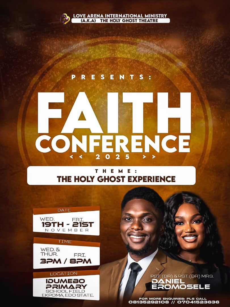 nuelluxe's tweet photo. 🔥 FAITH CONFERENCE 2025 🔥
Theme: THE HOLY GHOST EXPERIENCE

💥 Strange acts of God.
💥 Captives were set free.
💥 Prophecies came alive.
💥 Families were restored.
#myfaithconferenceexperience 
#live@faithconference 
#lafaithconference 
#FC25 
#Theholyghostexperience https://t.co/YodCuc3MLV