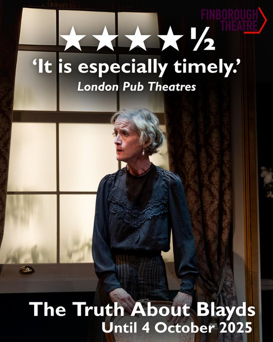 The final few days of A.A. Milne's The Truth About Blayds <a href="/finborough/">Finborough Theatre</a> directed by David Gilmore

#WilliamGaunt, <a href="/Daisygraceful/">Karen Archer, @Daisygraceful</a> Oliver Beamish, Catherine Cusack, Lucy Jamieson <a href="/AGeorgeBridger/">George Rowlands</a> Rupert Wickham 

Ends Sat 4 Oct.

Do check with box office for returns.