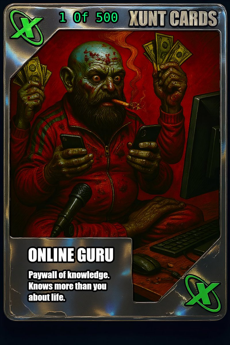 SuspiciousSpam's tweet photo. AI SLOP XUNT CARDS *concept* PART 2 https://t.co/EBVW4tZkMV